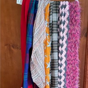 Bundle of scarves - varying lengths.